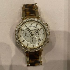Michael Kors worn good condition tortoise shell watch